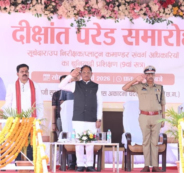 छत्तीसगढ़ पुलिस को मिला अब तक का सबसे बड़ा बैच: 859 सब इंस्पेक्टर-सूबेदार पास आउट, CM साय ने ली सलामी 1 IMG 20260330 WA0059