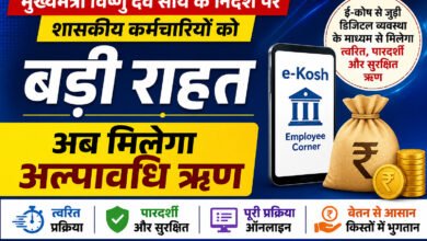 छत्तीसगढ़ के सरकारी कर्मचारियों को बड़ी राहत: अब ई-कोष के जरिए मिलेगा अल्पावधि ऋण 1 file 00000000d7447207b391b2a576eb9733