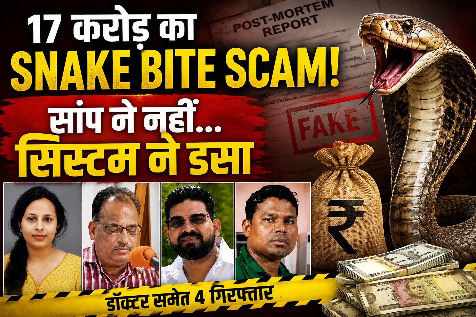 CG NEWS : 17 करोड़ के स्नेक बाइट मुआवजा घोटाले में बड़ी कार्रवाई, डॉक्टर समेत SDM-तहसील कार्यालय के 3 क्लर्क गिरफ्तार 1 file 00000000ddf881f89cdde023cafcb672 1
