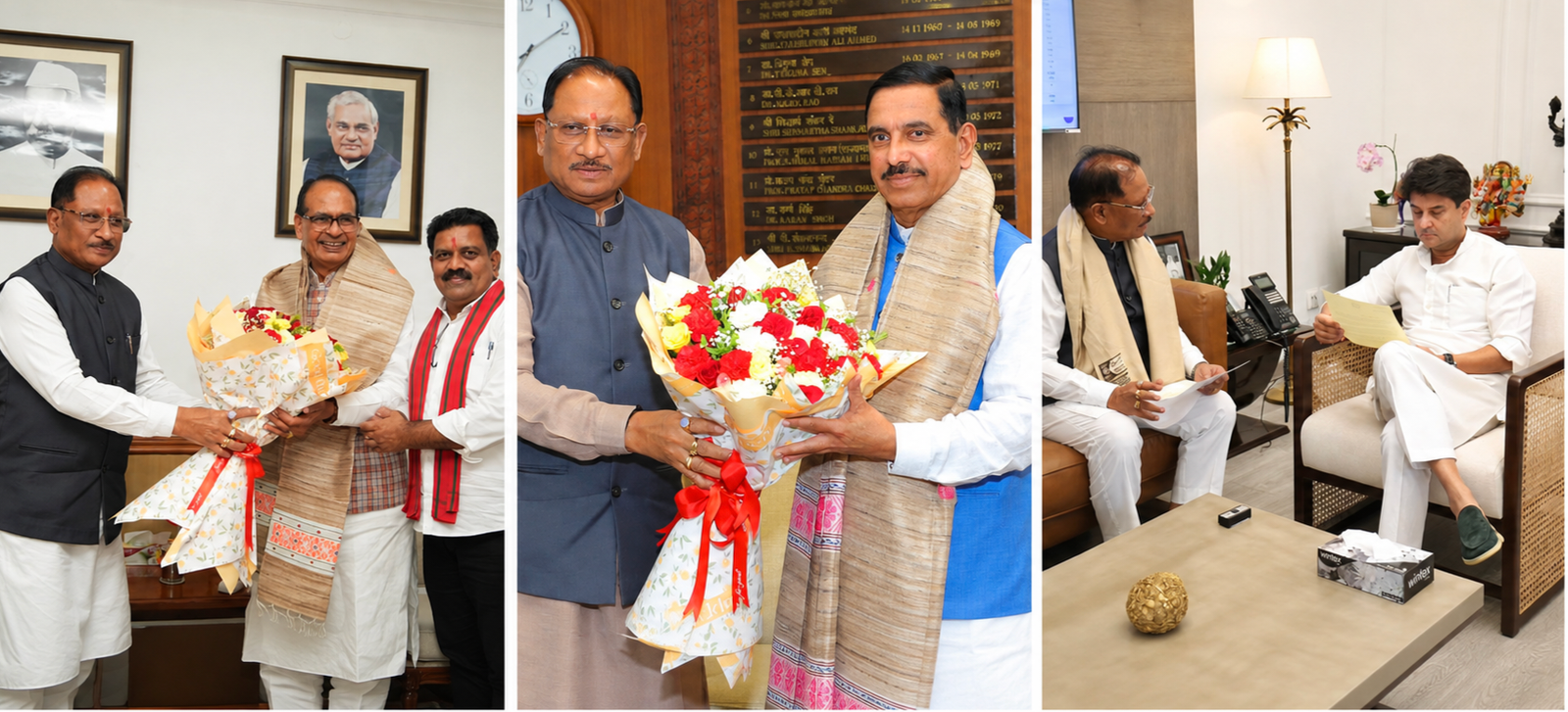 CM साय का दिल्ली दौरा: 3 केंद्रीय मंत्रियों से मुलाक़ात, बस्तर में मोबाइल टावर, बिजली और सड़क परियोजनाओं को लेकर मांगा सहयोग 1 IMG 20260801 093759 1